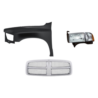Replacement - 3-Piece Kit (Driver Side Headlight, Grille, Front Driver Side Fender) (Standard Line)