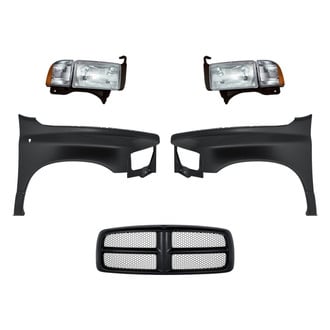Replacement - 5-Piece Kit (Driver and Passenger Side Headlights, Grille, Driver and Passenger Side Fenders) (Standard Line)
