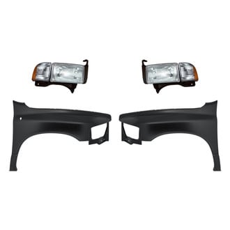Replacement - 4-Piece Kit (Driver and Passenger Side Headlights, Driver and Passenger Side Fenders) (CAPA Certified)
