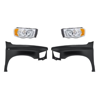 Replacement - 4-Piece Kit (Driver and Passenger Side Headlights, Driver and Passenger Side Fenders) (CAPA Certified)