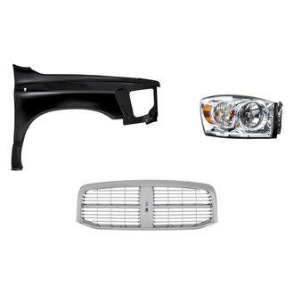 Replacement - 3-Piece Kit (Passenger Side Headlight, Grille, Front Passenger Side Fender) (Standard Line)