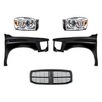 Replacement - 5-Piece Kit (Driver and Passenger Side Headlights, Grille, Driver and Passenger Side Fenders) (Standard Line)