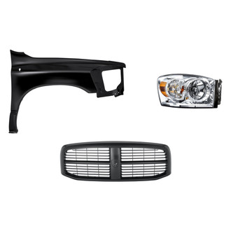 Replacement - 3-Piece Kit (Passenger Side Headlight, Grille, Front Passenger Side Fender) (Standard Line)