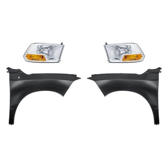 Replacement - 4-Piece Kit (Driver and Passenger Side Headlights, Driver and Passenger Side Fenders) (Standard Line)