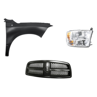 Replacement - 3-Piece Kit (Passenger Side Headlight, Grille, Front Passenger Side Fender) (Standard Line)