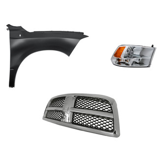 Replacement - 3-Piece Kit (Passenger Side Headlight, Grille, Front Passenger Side Fender) (Standard Line)