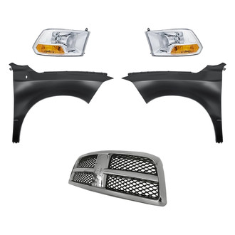 Replacement - 5-Piece Kit (Driver and Passenger Side Headlights, Grille, Driver and Passenger Side Fenders) (Standard Line)