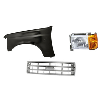 Replacement - 3-Piece Kit (Driver Side Headlight, Grille, Front Driver Side Fender) (Standard Line)