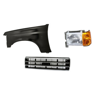 Replacement - 3-Piece Kit (Driver Side Headlight, Grille, Front Driver Side Fender) (Standard Line)