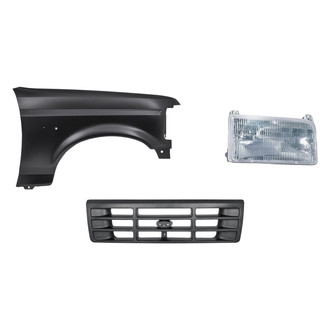 Replacement - 3-Piece Kit (Passenger Side Headlight, Center Grille, Front Passenger Side Fender) (Standard Line)
