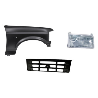 Replacement - 3-Piece Kit (Passenger Side Headlight, Grille, Front Passenger Side Fender) (Standard Line)