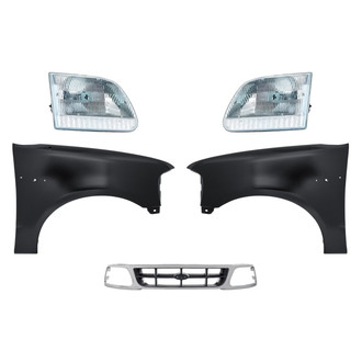 Replacement - 5-Piece Kit (Driver and Passenger Side Headlights, Grille, Driver and Passenger Side Fenders)