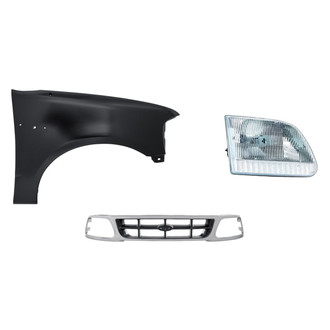 Replacement - 3-Piece Kit (Passenger Side Headlight, Grille, Front Passenger Side Fender)