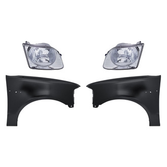 Replacement - 4-Piece Kit (Driver and Passenger Side Headlights, Driver and Passenger Side Fenders) (Standard Line)