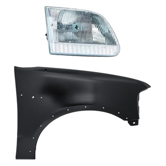 Replacement - 2-Piece Kit (Passenger Side Headlight, Front Passenger Side Fender) (Standard Line)