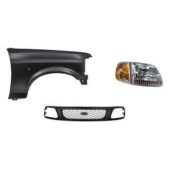 Replacement - 3-Piece Kit (Passenger Side Headlight, Grille, Front Passenger Side Fender) (Standard Line)