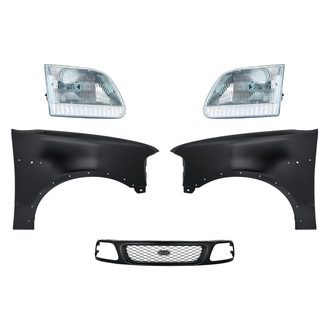 Replacement - 5-Piece Kit (Driver and Passenger Side Headlights, Grille, Driver and Passenger Side Fenders) (Standard Line)