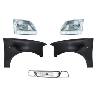 Replacement - 5-Piece Kit (Driver and Passenger Side Headlights, Grille, Driver and Passenger Side Fenders) (Standard Line)