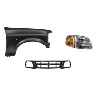 Replacement - 3-Piece Kit (Passenger Side Headlight, Grille, Front Passenger Side Fender) (Standard Line)