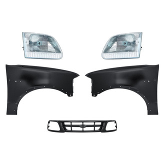 Replacement - 5-Piece Kit (Driver and Passenger Side Headlights, Grille, Driver and Passenger Side Fenders) (Standard Line)
