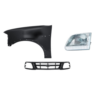 Replacement - 3-Piece Kit (Driver Side Headlight, Grille, Front Driver Side Fender) (Standard Line)