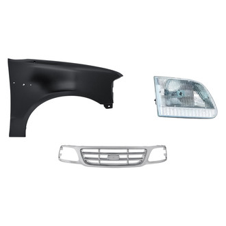 Replacement - 3-Piece Kit (Passenger Side Headlight, Grille, Front Passenger Side Fender) (Standard Line)