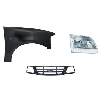 Replacement - 3-Piece Kit (Passenger Side Headlight, Grille, Front Passenger Side Fender) (Standard Line)