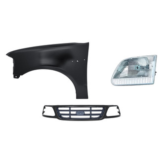 Replacement - 3-Piece Kit (Driver Side Headlight, Grille, Front Driver Side Fender) (Standard Line)