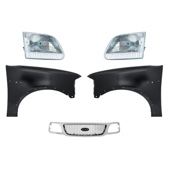Replacement - 5-Piece Kit (Driver and Passenger Side Headlights, Grille, Driver and Passenger Side Fenders) (Standard Line)
