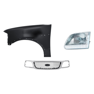 Replacement - 3-Piece Kit (Driver Side Headlight, Grille, Front Driver Side Fender) (Standard Line)