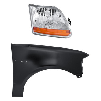 Replacement - 2-Piece Kit (Passenger Side Headlight, Front Passenger Side Fender) (Standard Line)