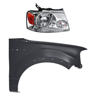 Replacement - 2-Piece Kit (Passenger Side Headlight, Front Passenger Side Fender) (Standard Line)