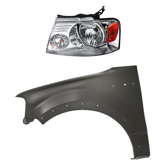Replacement - 2-Piece Kit (Driver Side Headlight, Front Driver Side Fender) (Standard Line)