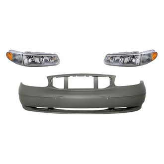 Replacement - 3-Piece Kit (Driver and Passenger Side Headlights, Front Bumper Cover) (Standard Line)