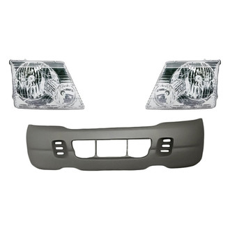 Replacement - 3-Piece Kit (Driver and Passenger Side Headlights, Front Bumper Cover) (Standard Line)