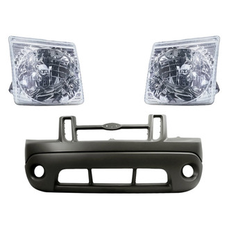 Replacement - 3-Piece Kit (Driver and Passenger Side Headlights, Front Lower Bumper Cover) (Standard Line)