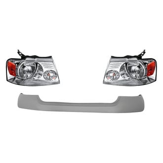 Replacement - 3-Piece Kit (Driver and Passenger Side Headlights, Front Upper Bumper Cover) (CAPA Certified)