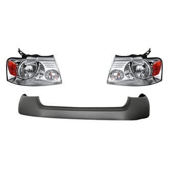 Replacement - 3-Piece Kit (Driver and Passenger Side Headlights, Front Upper Bumper Cover) (CAPA Certified)