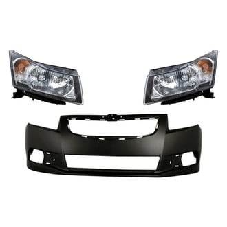 Replacement - 3-Piece Kit (Driver and Passenger Side Headlights, Front Bumper Cover) (Standard Line)