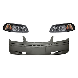 Replacement - 3-Piece Kit (Driver and Passenger Side Headlights, Front Bumper Cover) (Standard Line)