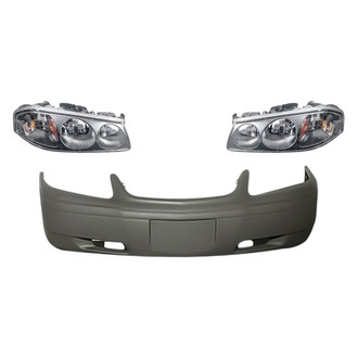 Replacement - 3-Piece Kit (Driver and Passenger Side Headlights, Front Bumper Cover) (Standard Line)