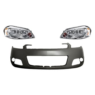 Replacement - 3-Piece Kit (Driver and Passenger Side Headlights, Front Bumper Cover) (Standard Line)