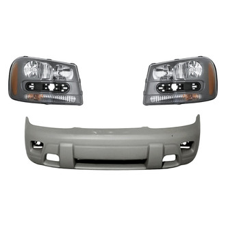 Replacement - 3-Piece Kit (Driver and Passenger Side Headlights, Front Bumper Cover) (Standard Line)