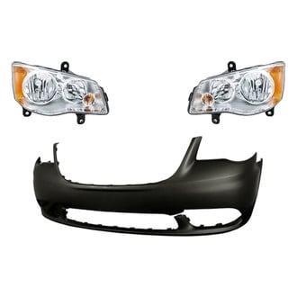 Replacement - 3-Piece Kit (Driver and Passenger Side Headlights, Front Bumper Cover) (Standard Line)