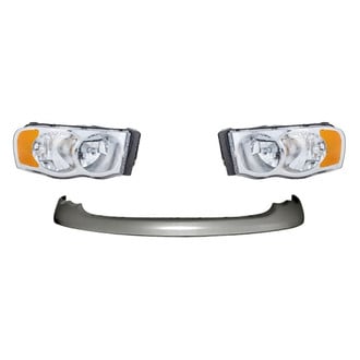 Replacement - 3-Piece Kit (Driver and Passenger Side Headlights, Front Upper Bumper Cover) (Standard Line)
