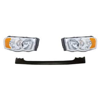 Replacement - 3-Piece Kit (Driver and Passenger Side Headlights, Front Upper Bumper Cover) (Standard Line)