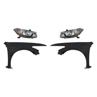 Replacement - 4-Piece Kit (Driver and Passenger Side Headlights, Driver and Passenger Side Fenders) (Standard Line)