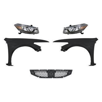 Replacement - 5-Piece Kit (Driver and Passenger Side Headlights, Grille, Driver and Passenger Side Fenders)