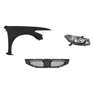 Replacement - 3-Piece Kit (Passenger Side Headlight, Grille, Front Passenger Side Fender)
