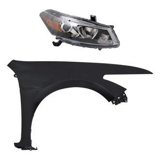 Replacement - 2-Piece Kit (Passenger Side Headlight, Front Passenger Side Fender) (CAPA Certified)